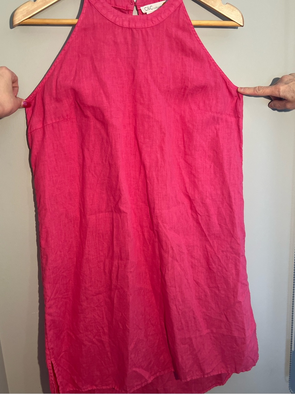 C&C California 100% Linen Pink Dress - Picture 7 of 7